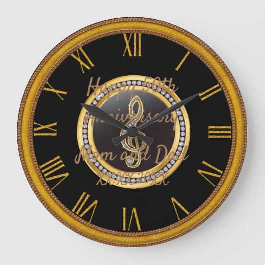 Happy Anniversary Große Wanduhr (Vorderseite)