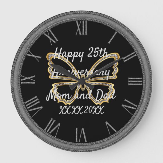 Happy Anniversary Große Wanduhr (Vorderseite)