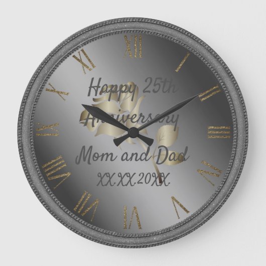 Happy Anniversary Große Wanduhr (Vorderseite)