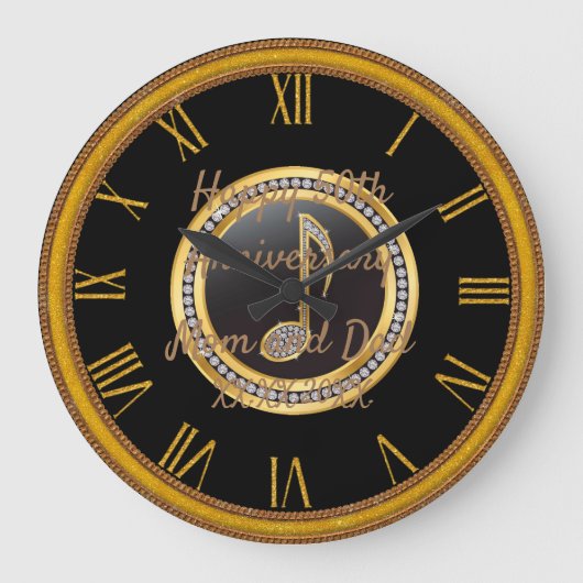 Happy Anniversary Große Wanduhr (Vorderseite)