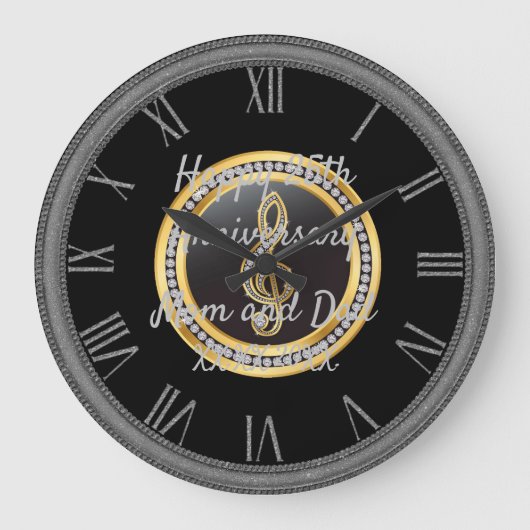Happy Anniversary Große Wanduhr (Vorderseite)