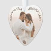 Happy Anniversary Heart individuell anpassbar Ornament (Vorderseite)