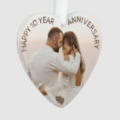Happy Anniversary Heart individuell anpassbar Ornament (Vorderseite)