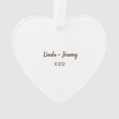 Happy Anniversary Heart individuell anpassbar Ornament (Rückseite)