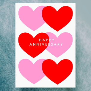 Happy Anniversary Hearts Karte