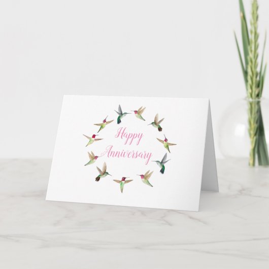 Happy Anniversary Hummingbird Card Karte (Vorderseite)