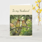 Happy Anniversary Husband Birds in Liebe Fun Card Karte (Gelbe Blume)