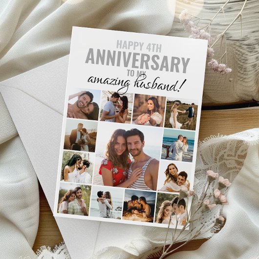 Happy Anniversary Husband | Ehefrau Collage Foto Karte