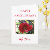 Happy Anniversary Husband Rote Rose Karte (Gelbe Blume)