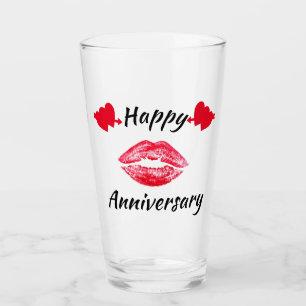 HAPPY ANNIVERSARY KISS GLAS