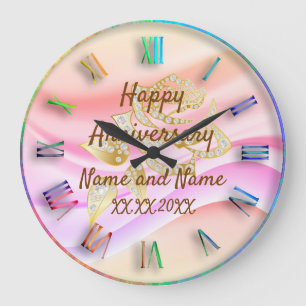 Happy anniversary Large Clock Große Wanduhr