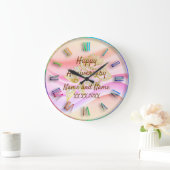 Happy anniversary Large Clock Große Wanduhr (Zuhause)