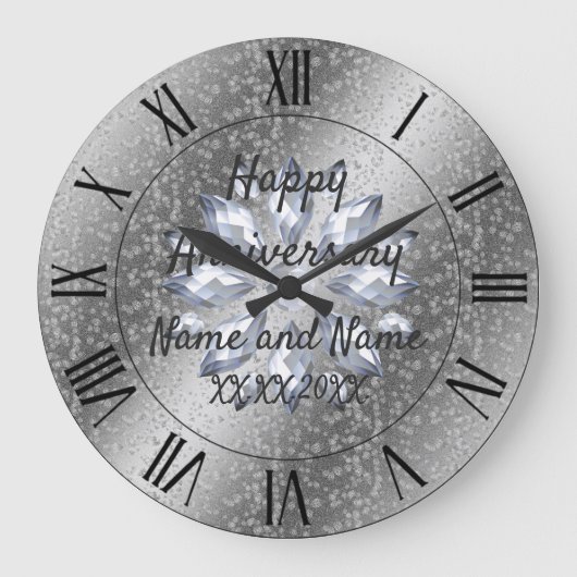 Happy anniversary Large Clock Große Wanduhr (Vorderseite)