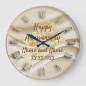 Happy Anniversary Large Clock Große Wanduhr (Vorderseite)