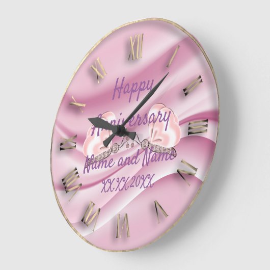 Happy Anniversary Large Clock Große Wanduhr (Winkel)