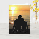 Happy Anniversary Liebe, Ocean Sunset Karte (Gelbe Blume)