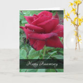 Happy Anniversary Liebe Rote Rose Raindrops Card Karte (Gelbe Blume)