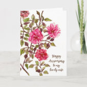Happy Anniversary Liebliche Ehefrau Rote Rosen Karte (Vorderseite)