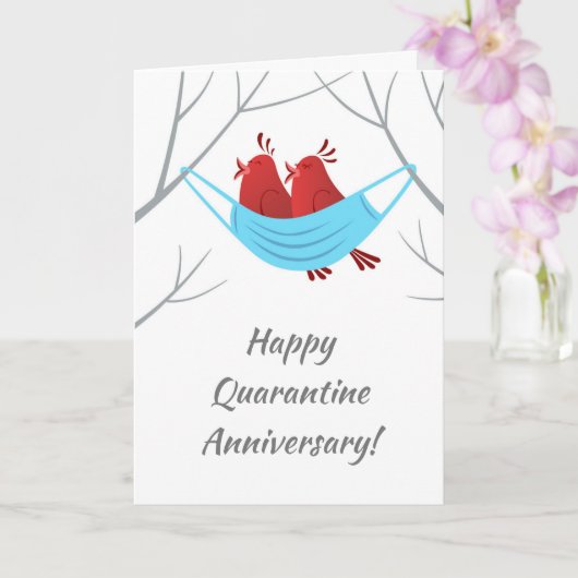 Happy Anniversary Love Birds Mask Card Karte (Orchidee)