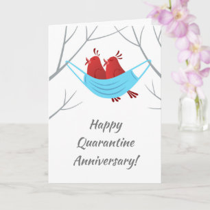 Happy Anniversary Love Birds Mask Card Karte