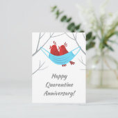 Happy Anniversary Love Birds Maske Postcard Postkarte (Stehend Vorderseite)
