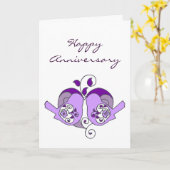 Happy Anniversary Love Birds with Floral Heart Karte (Gelbe Blume)