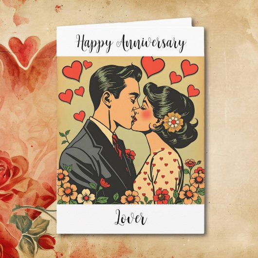 Happy Anniversary Lover | Retro Pop Art Karte