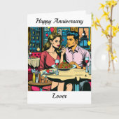 Happy Anniversary Lover | Spaghettis Abendessen Karte (Gelbe Blume)