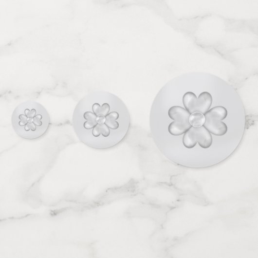 Happy Anniversary Lucky Silver Clover Konfetti (Rückseiten)