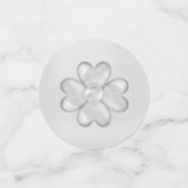 Happy Anniversary Lucky Silver Clover Konfetti (Klein Vorderseite)