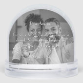 Happy Anniversary Modern Script Personalized Photo Schneekugeln (Rückseite)