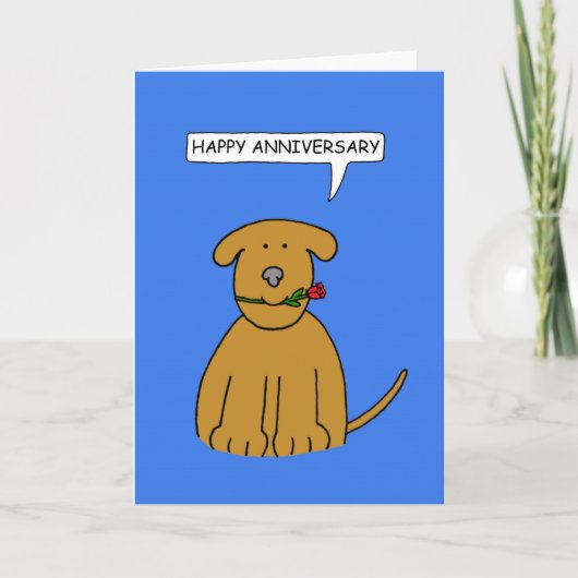 Happy Anniversary Niedlich Cartoon Puppy Karte (Vorderseite)
