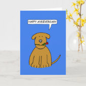 Happy Anniversary Niedlich Cartoon Puppy Karte (Gelbe Blume)