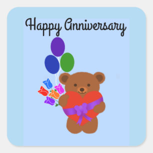 Happy Anniversary Niedlich Teddy Bär #3 Stickers
