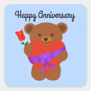 Happy Anniversary Niedlich Teddy Bear #1 Stickers