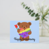 Happy Anniversary Niedlich Teddy Bear #2 Postcard Postkarte (Stehend Vorderseite)