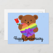 Happy Anniversary Niedlich Teddy Bear #2 Postcard Postkarte (Vorne/Hinten)