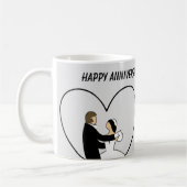 HAPPY ANNIVERSARY Niedlich Wedding Couple Kaffeetasse (Links)