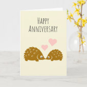 Happy Anniversary - Niedliche Igel Couple Card Karte (Gelbe Blume)