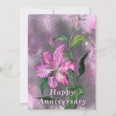 Happy Anniversary - Niedliche Lila Pink Lily Blume (Vorderseite)