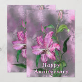 Happy Anniversary - Niedliche Lila Pink Lily Blume (Vorne/Hinten)