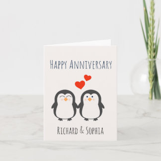 Happy Anniversary - Niedliche Pinguin Couple Card Karte