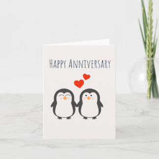 Happy Anniversary - Niedliche Pinguin Couple Card Karte
