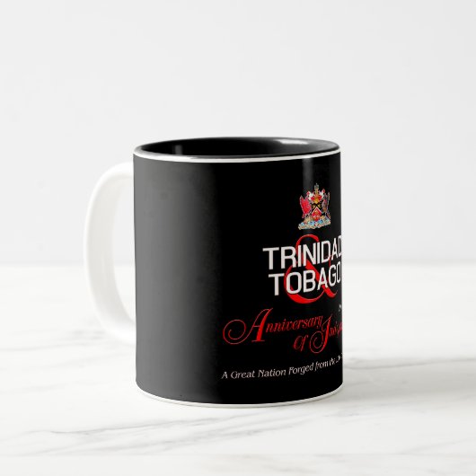 Happy Anniversary of Independence T&T Zweifarbige Tasse (Vorderseite Links)