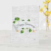 Happy Anniversary on Birch Tree Scroll Karte (Gelbe Blume)