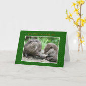 Happy Anniversary Otter Couple Karte (Gelbe Blume)