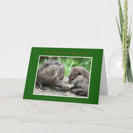 Happy Anniversary Otter Couple Karte (Vorderseite)