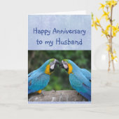 Happy Anniversary Parrot Husband Love Card Karte (Gelbe Blume)