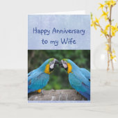 Happy Anniversary Parrot Wife Love Card Karte (Gelbe Blume)