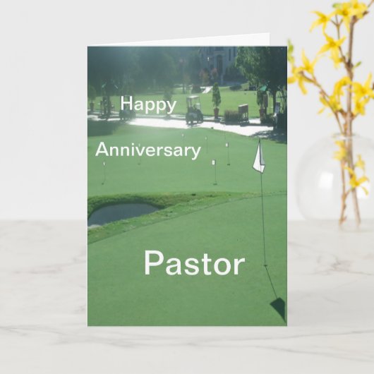 Happy Anniversary Pastor Karte (Gelbe Blume)